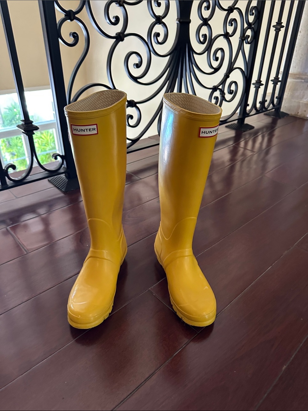 Hunter Bright Yellow Gloss Knee-High Rain Boots